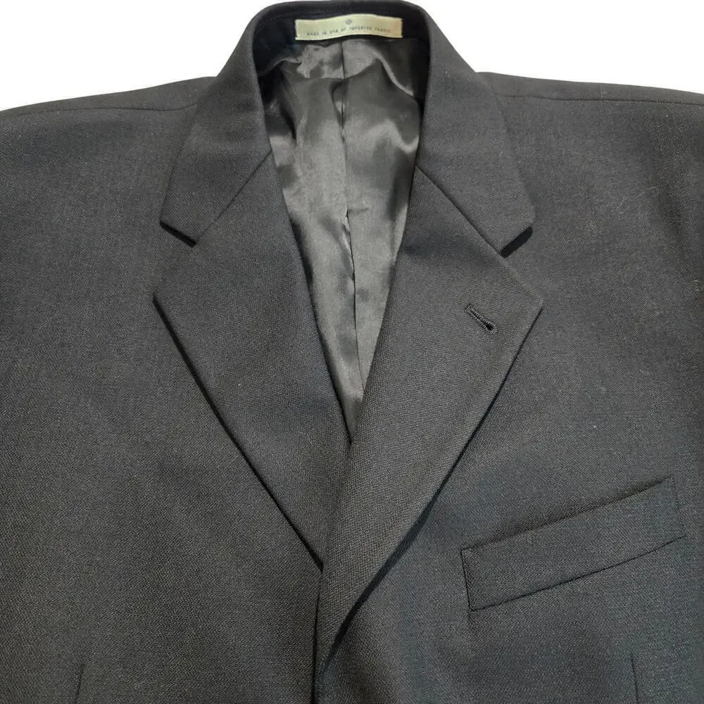 Joseph Abboud 100% Wool Black 3-button Blazer Sports Coat Made in USA Sz 38R